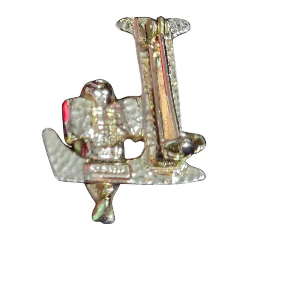 L'Razza Initial "L" Gold- Silver-Tone Angel Brooch Pin - Picture 2 of 4